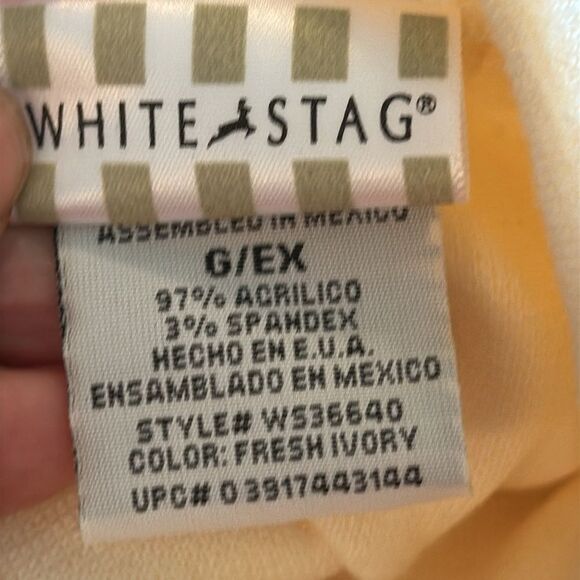 Vintage White Stag cream/ivory acrylic/spandex turtleneck dickie layer top - Picture 5 of 7